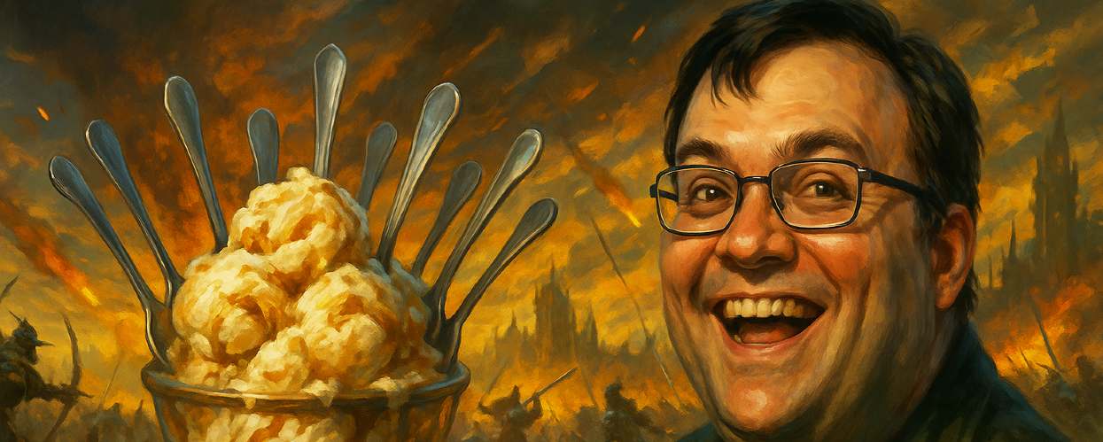 Bild: Brandon Sanderson bringt Eis raus – mit Butterscotch, Mandeln und jeder Menge Symbolkraft. Die Sanderlanche rollt. Jetzt auch mit reichlich Kalorien.