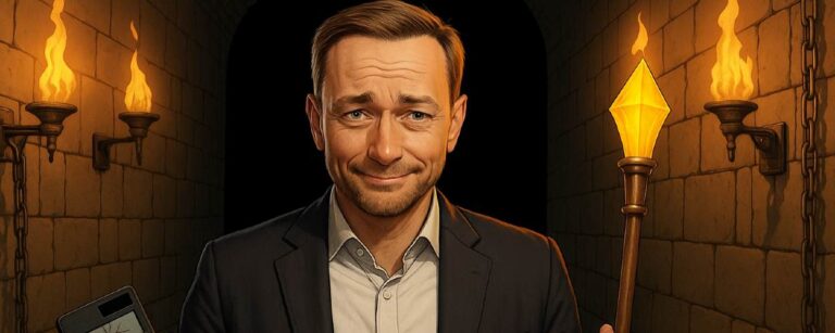 Auf dem Bild: Christian Lindner meldet sich aus den Zwischenreichen – mit einem Brief über magische Ökonomie, Heldenreformen und die Liberalisierung der Prophezeiung. Eine Abrechnung in Tabellenform.