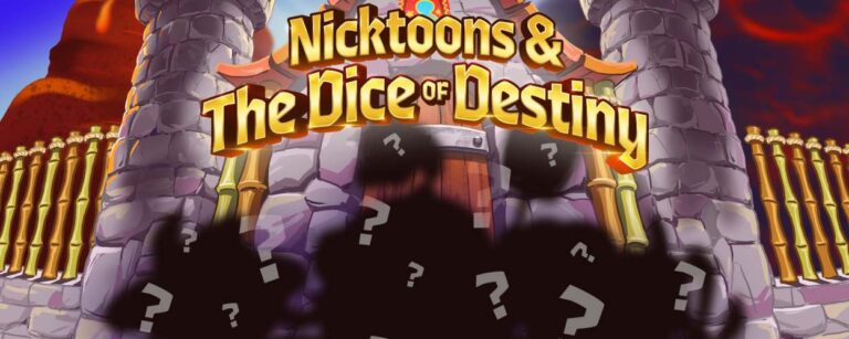 Das Titelbild zum Spiel: Nicktoons trifft Fantasy: Dice of Destiny ist ein kunterbuntes Action-RPG mit Brettspielmechanik, Zaubersprüchen – und SpongeBob als Goofy-Goober-Magier.
