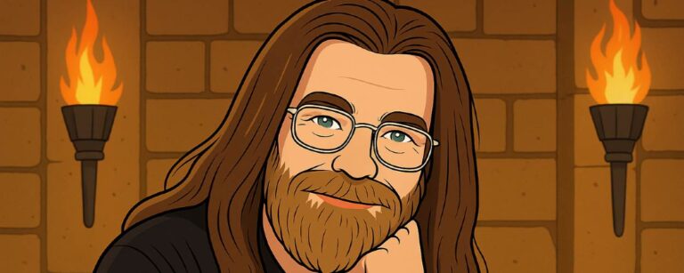 Wolfgang Hohlbein hier als Cartoon: Er ist einer der erfolgreichsten Fantasy Schriftsteller