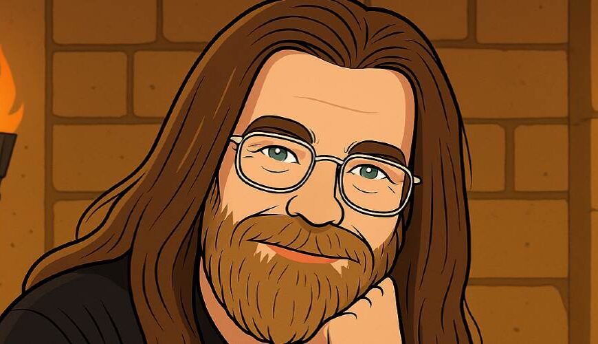 Wolfgang Hohlbein hier als Cartoon: Er ist einer der erfolgreichsten Fantasy Schriftsteller