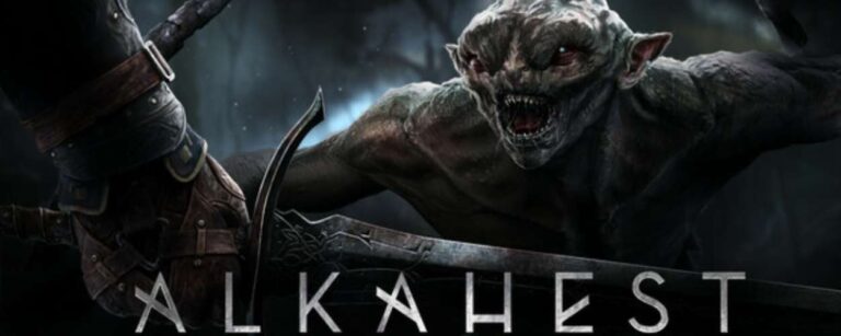Alkahest-Kampfszene: Held schleudert Goblin mit Dropkick von der Zinne – düstere Burgkulisse, Fantasy-Nahkampf mit Stil