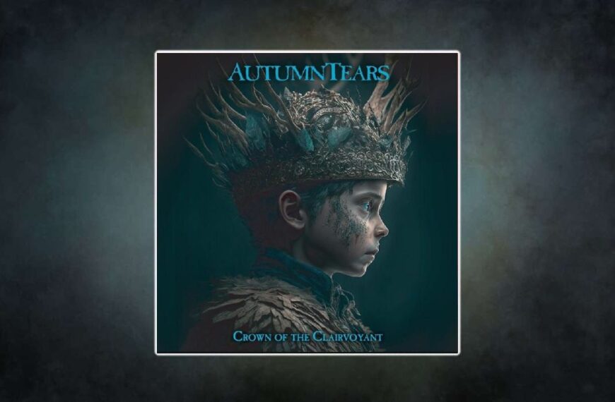 Autumn Tears – Crown of the Clairvoyant: Ein Kind mit dornenartiger Krone, zerfurchtem Gesicht und melancholischem Blick – Sinnbild für das fragile, neoklassische Epos des Albums.