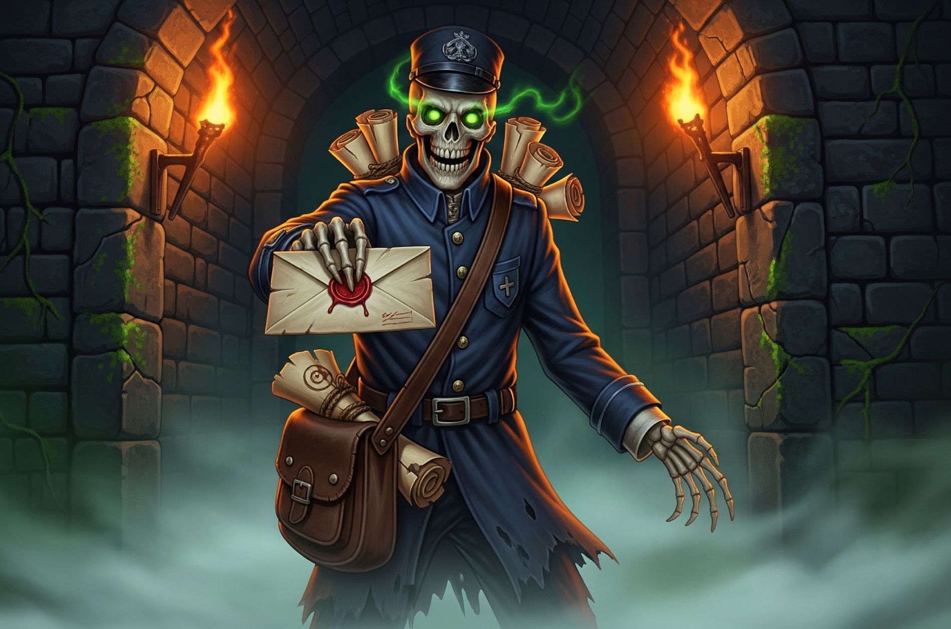 Briefe aus den Zwischenreichen: Das Bild zeigt einen dämonischen Postboten,