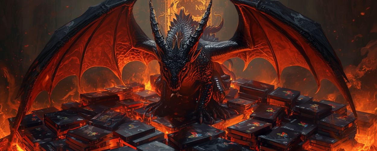 Ein Drache erhebt sich aus alten PS2-Spielen – Symbol für die mögliche Rückkehr von Drakengard.