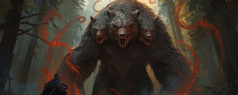 Verdorbener Bärengeist Bromius im Wald, ein Soulframe-Krieger stellt sich ihm entgegen – Symbol für die Quest im Preludes-11-Update.