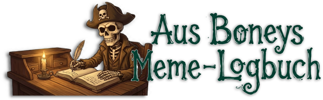 Boney Jones an seinem Schreibtisch. Hier schreibt er sein Meme Logbuch.