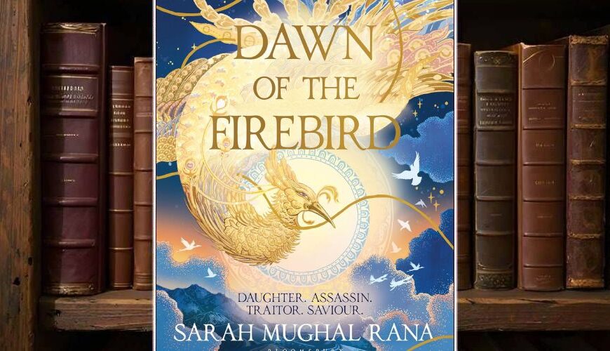 Buchcover von „Dawn of the Firebird“: ein stilisierter, flammender Feuervogel in warmen Rot und Goldtönen vor dunklem Hintergrund, darüber der Titelzug in dekorativer Schrift.