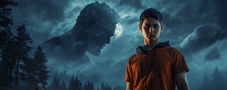 Hero-Banner zur News „Percy Jackson Staffel 3“ – stimmungsvolles Mythosmotiv mit Camp-Setting und Titanen-Drohkulisse.