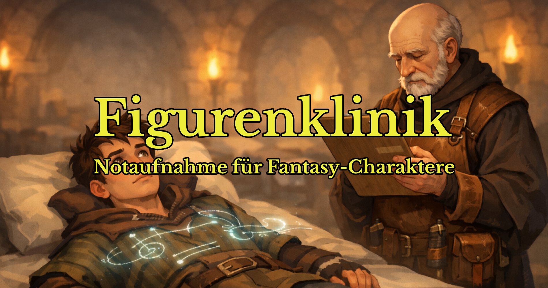 Fantasyautor schreibt in einem alten Arbeitszimmer, über dem Buch formen sich glühende Runen zu einem leuchtenden Motiv – Symbol für das Herz einer Geschichte.