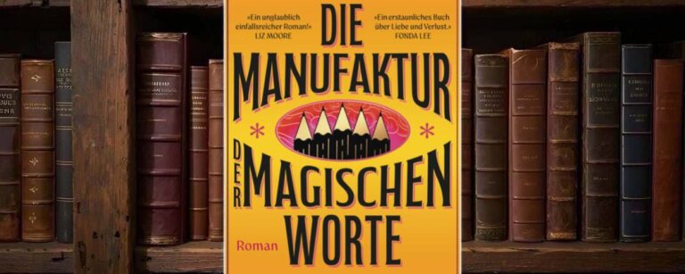 Leuchtend gelbes Cover mit großer schwarzer Retro-Typografie; in einer rosafarbenen ovalen Vignette ragen angespitzte Bleistifte wie eine kleine Skyline auf, dazu zarte Ornamente und ein warmes, fast plakatartiges Design.