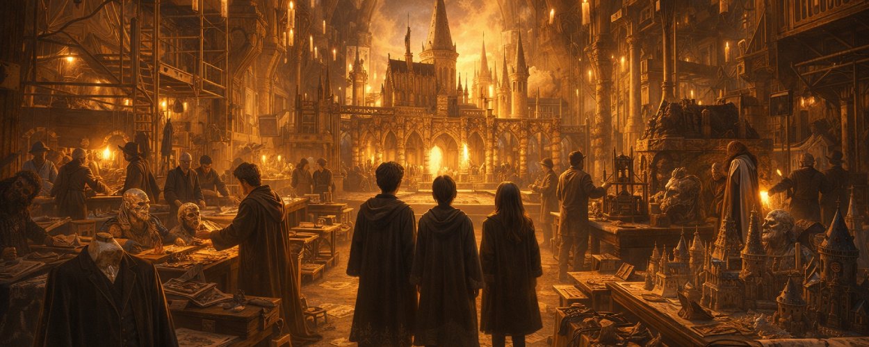 Kostüm- und Kulissenbauer arbeiten in einer großen Fantasy-Werkstatt an der neuen Harry-Potter-Serie.