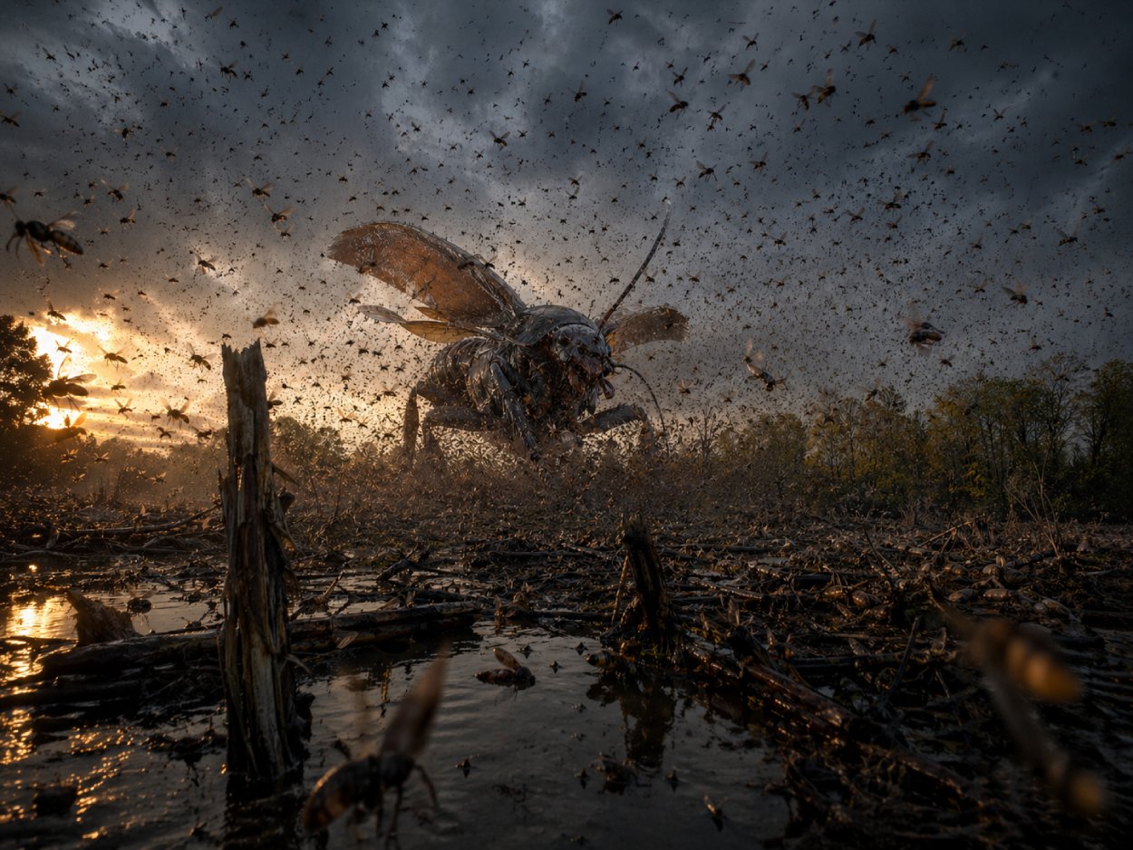 Im Hessischen Ried beginnt der Massenflug der Maikäfer. Wir zeigen das Naturspektakel als apokalyptisches Insektenszenario zwischen Naturfotografie und Untergangsahnung.