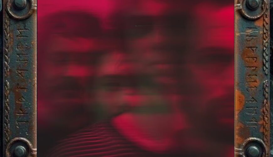Albumcover von All Them Witches – House Of Mirrors: Stark verfremdetes, rot und dunkel getöntes Porträt eines Gesichts, das durch Unschärfe, Schatten und spiegelartige Verzerrungen fast aufgelöst wirkt. Die Gesichtszüge erscheinen verschwommen und fragmentiert, wodurch eine psychedelische, unruhige und geheimnisvolle Atmosphäre entsteht.