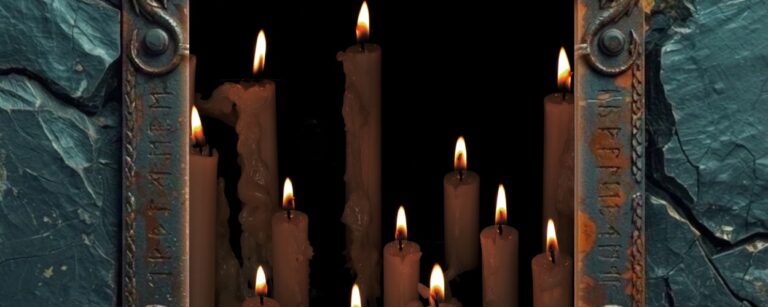 Albumcover von Black Cilice – Votive Fire: Mehrere brennende Kerzen stehen vor tiefschwarzem Hintergrund. Die unterschiedlich hohen Kerzen sind von herabtropfendem Wachs überzogen, ihre Flammen leuchten warm im Dunkeln und erzeugen eine minimalistische, rituelle Atmosphäre.