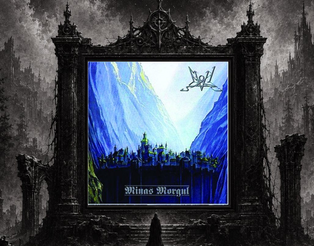 Summoning Minas Morgul. Das Cover des Albums auf einer Leinwand in der Finsternis.
