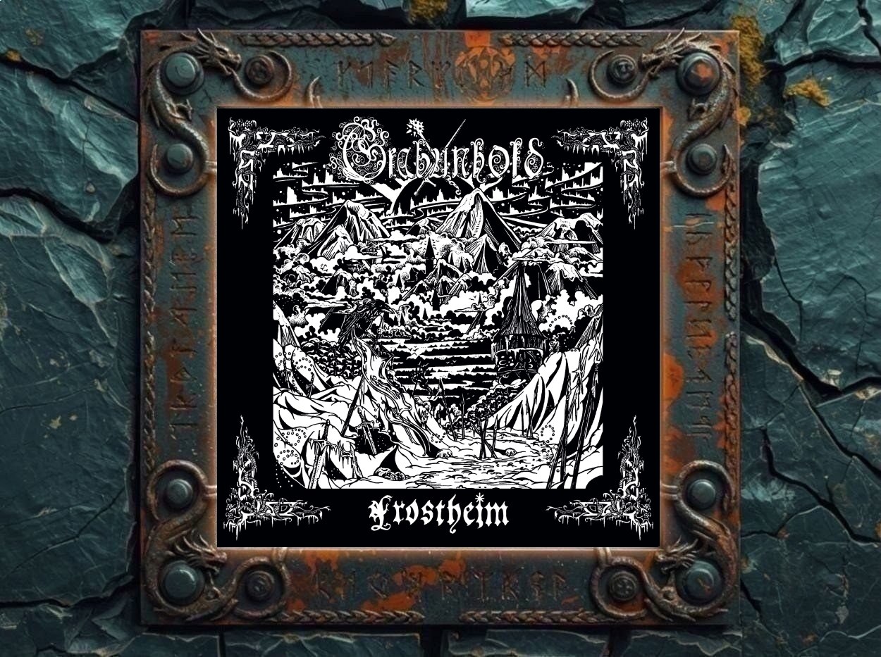 Albumcover von Funebrarum – Beckoning The Void Of Eternal Silence: Verschneite, blau getönte Waldlandschaft mit hohen dunklen Nadelbäumen, Felsen und einem schmalen Pfad durch tiefen Schnee. Oben steht das schwarze, eisig verzierte Funebrarum-Logo, unten klein der Albumtitel Beckoning The Void Of Eternal Silence in weißer Schrift.
