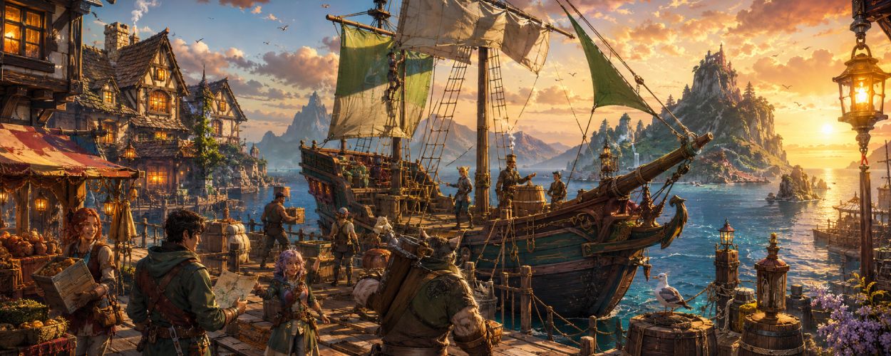 Mirthwood schickt sein Fantasy-Life-Sim-Leben aufs Meer — mit Hafen, Schiff, Crew und neuen Inselgeheimnissen.