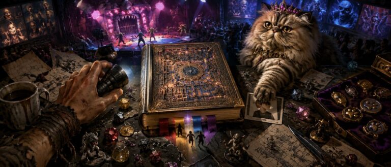 Dungeon Crawler Carl Deluxe Edition als Sammler-Hardcover mit Labyrinth, Carl, Princess Donut und chaotischem Fantasy-Dungeon.