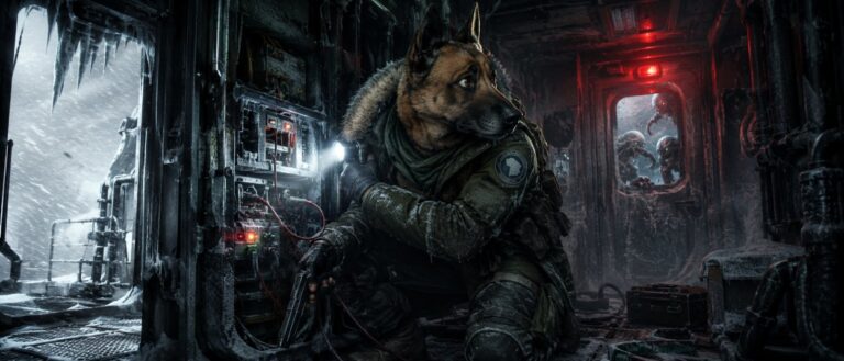 Fright Train mit dem Hunde-Agenten Doug Barker in einem vereisten Monsterzug in der Antarktis.