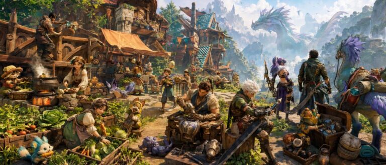 Monster Fantasy mit Großmonsterjagd, Dorfleben, Begleitern und Cozy-Life-Sim-Elementen in einer bunten Fantasywelt.