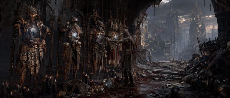 Mortal Shell II als Dark-Fantasy-Soulslike mit Körperhüllen, verfallener Welt, falschen Göttern und schwerer Rüstung.