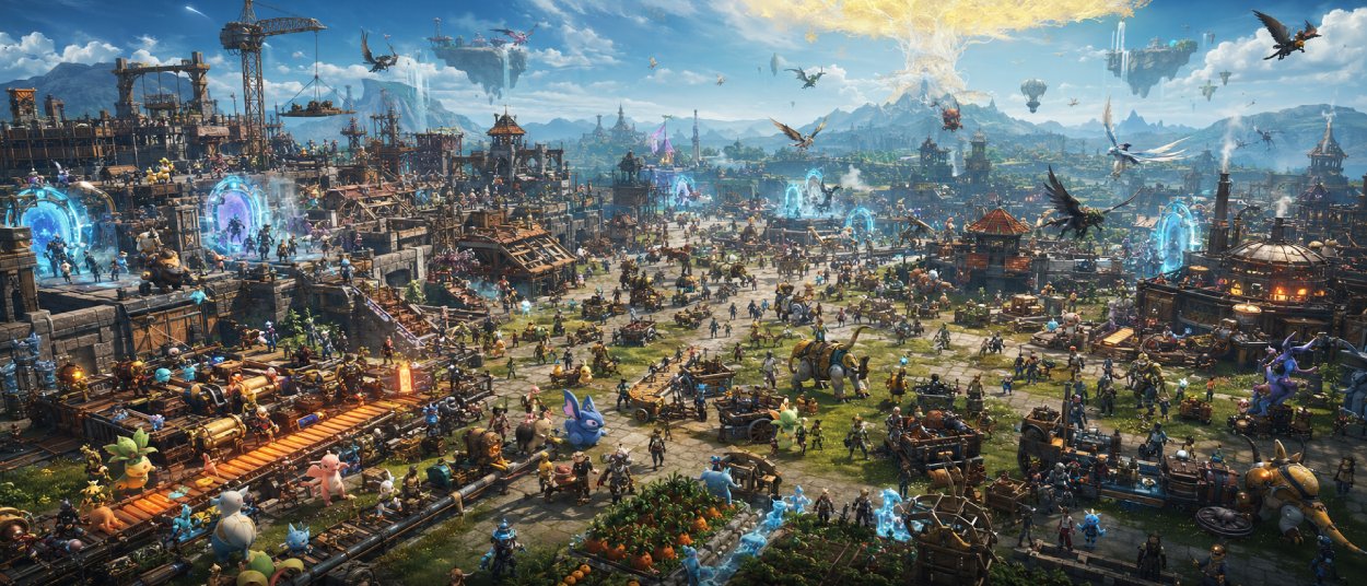 Palworld 1.0 mit zurückkehrenden Spielern, zahlreichen Pals und einer wieder erwachten Monsterfabrik auf den Palpagos-Inseln.