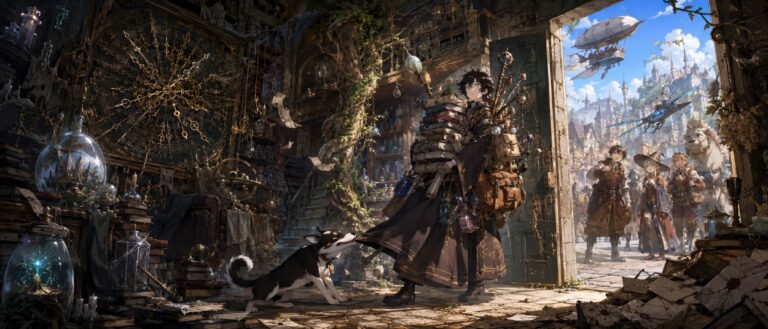Asley und sein Hund Pochi verlassen im Fantasy-Anime The Eternal Fool’s Words of Wisdom nach Jahrtausenden ihre magische Einsiedelei.