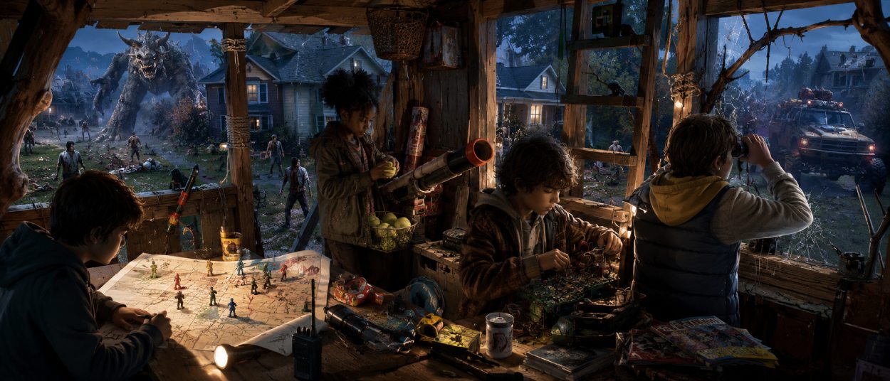 Kinder verteidigen im geplanten The Last Kids on Earth Realfilm ein befestigtes Baumhaus gegen Zombies und riesige Monster.