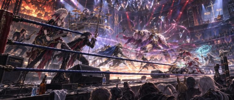 The Primals spielen Back in the Ring in einer von Final Fantasy XIV und dem Arcadion inspirierten Rockarena.