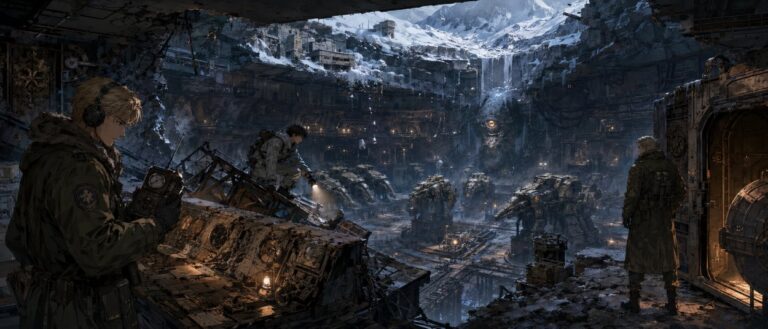 Soldaten entdecken in Tiny Metal Zero Line unter den Northridge-Alpen eine verlassene Anlage voller Lost-Tech-Waffen.