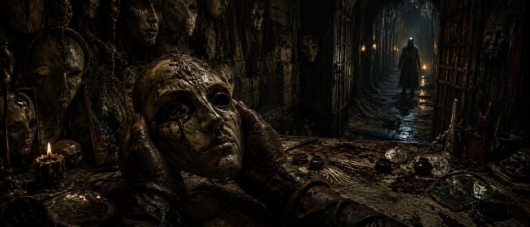 Verho Curse of Faces als Dark-Fantasy-RPG mit verfluchten Masken, düsteren Ruinen und tödlichem Gesichtfluch.