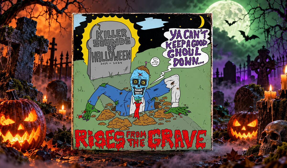 Das offizielle Albumcover von Sean Kellers Halloween-Musikprojekt wurde für Fantasykosmos in eine schaurige Friedhofsszene eingebettet.