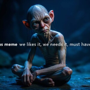 Gollum aus dem Herren der Ringe möchte gerne Klicks haben.