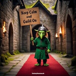Wenn dein Raid zerbricht, der Loot ausbleibt und die Gruppe sich streitet –
einfach tief durchatmen und: Keep Calm and Guild On.